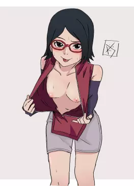 Sarada Tiny Peek by aldwelter | Naruto