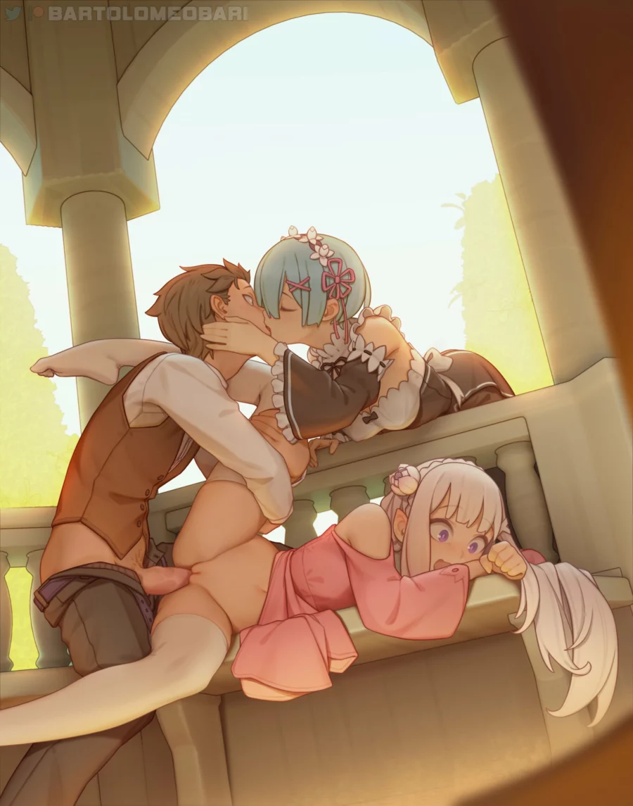 Subaru Amazing Threesome With Rem and Emilia by bartolomeobari | Re:Zero Hentai 2 Subaru Amazing Threesome With Rem and Emilia by bartolomeobari | Re:Zero Hentai 1