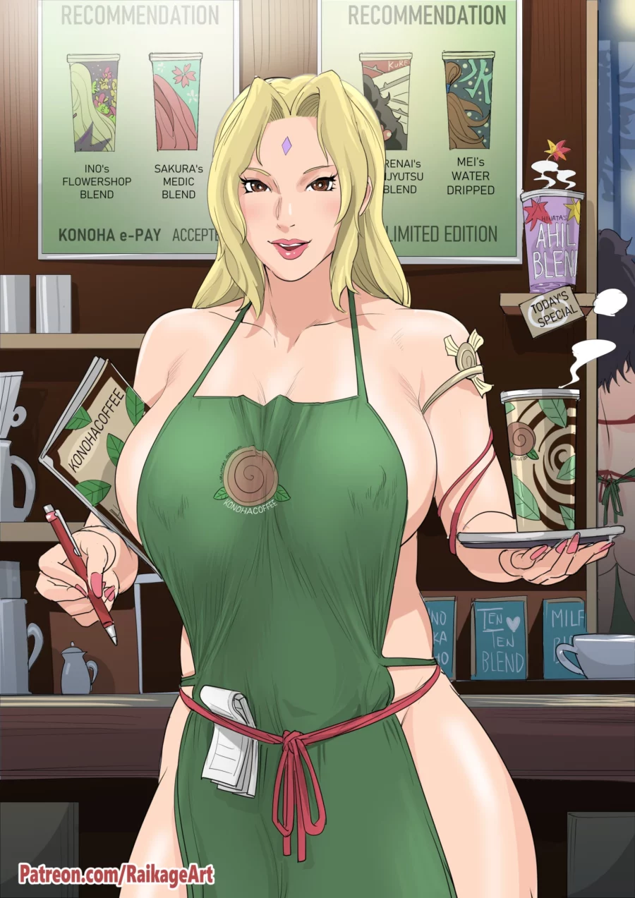 Tsunade's Starbucks Iced Latte With Breast Milk by raikage art | Naruto Hentai 1