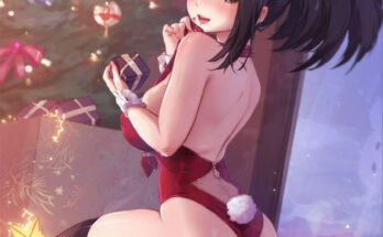 Merry Christmas From Santa Bunny Momo Yaoyorozu by mitsu art | My Hero Academia