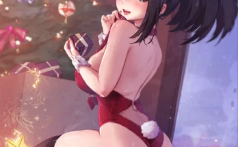 Merry Christmas From Santa Bunny Momo Yaoyorozu by mitsu art | My Hero Academia