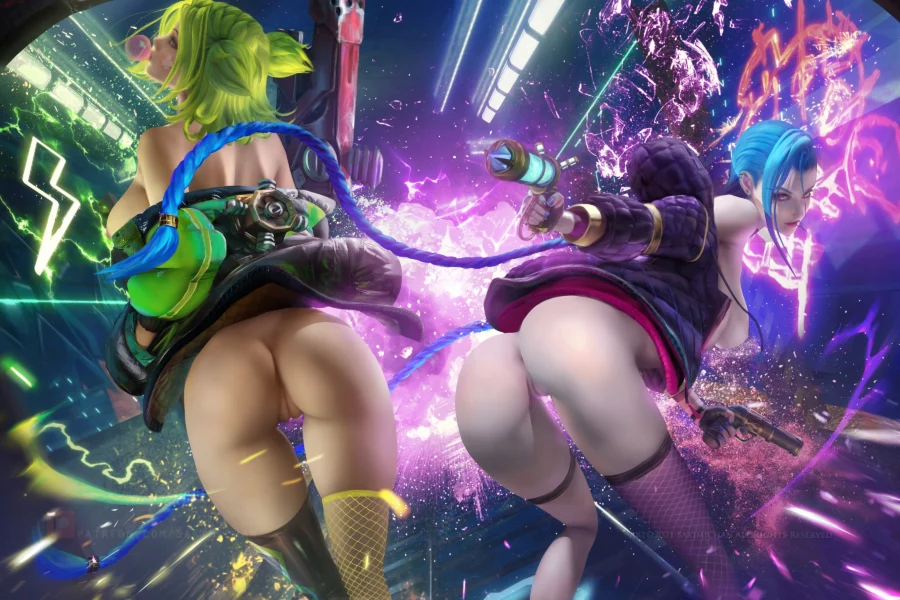 Jinx and Zeri by Sakimichan | League of Legends Hentai 1 Jinx and Zeri