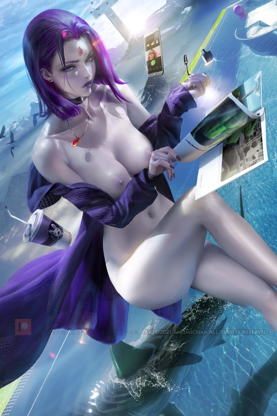 Raven by Sakimichan | Teen Titans Hentai 1 Raven by Sakimichan