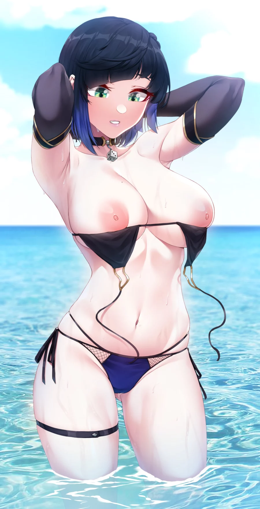 Yelan Wardrobe Malfunction by akchu