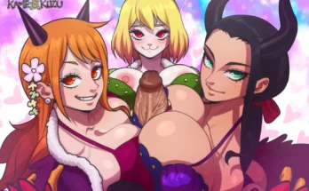 Nami Carrot and Robin Triple Paizuri by Kameseru | One Piece