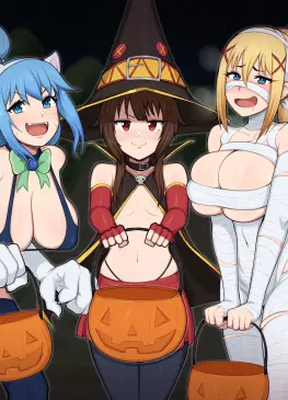 Aqua Megumin and Darkness Halloween Costume by Afrobull