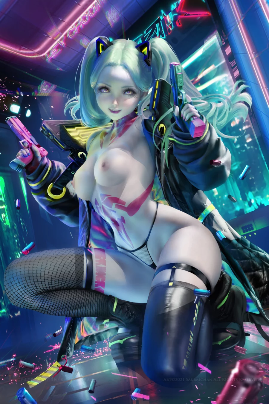 Rebecca Cute and Deadly by Sakimichan