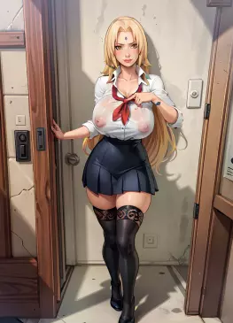 Tsunade Going to School Without Bra by hpeq