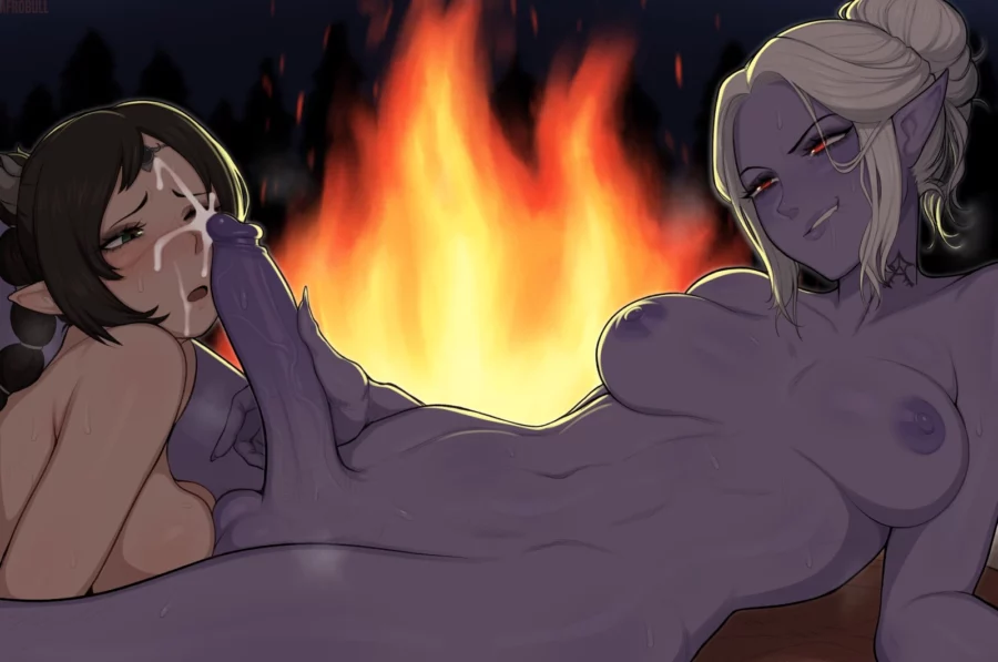 Minthara Cum on Shadowheart's Face by afrobull | Baldur's Gate Hentai 1