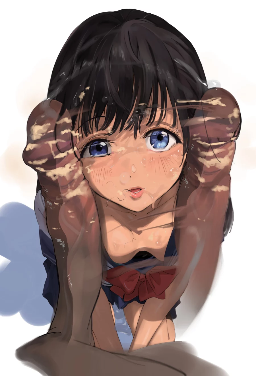 BBC Makes Komichi Akebi Messy by mamimi | Akebi's Sailor Uniform Hentai 1