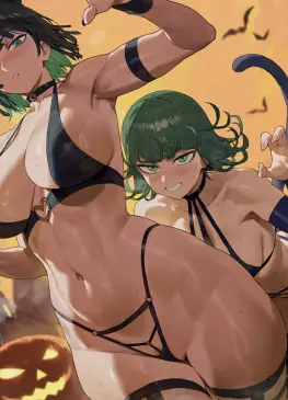 Fubuki and Tatsumaki Halloween by Shexyo | One-Punch Man