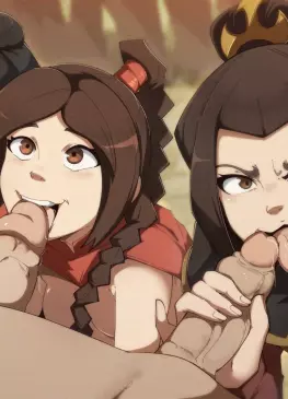 Mai X Ty Lee X Azula on Their Knee by pinkseito – Avatar The Last Airbender