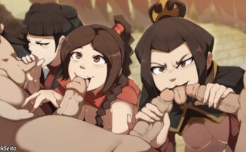 Mai X Ty Lee X Azula on Their Knee by pinkseito – Avatar The Last Airbender