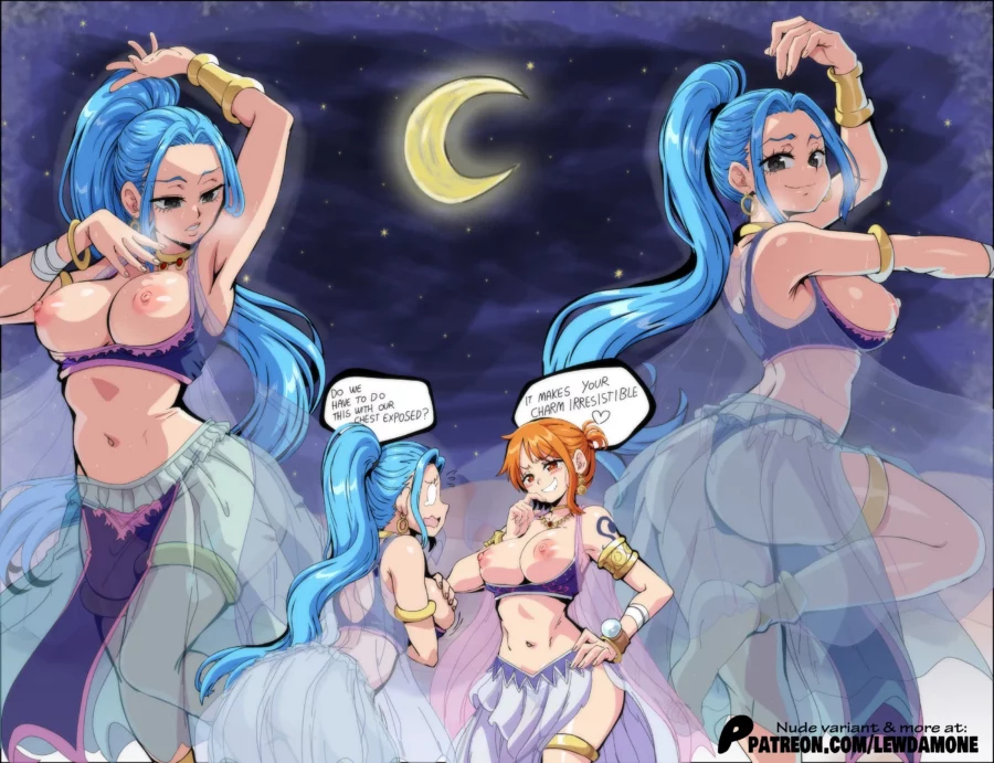 Vivi and Nami Belly Dancer With Tits – Lewdamone – One Piece Hentai 1 Vivi and Nami Belly Dancer With Tits – Lewdamone – One Piece