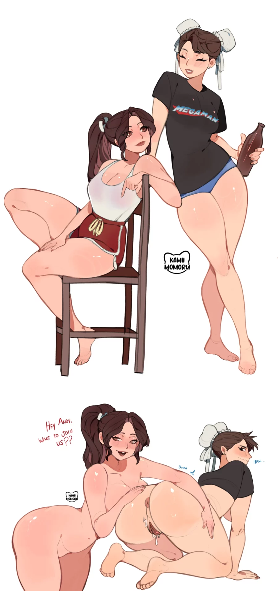 Casual Chun Li and Mai Shiranui by kamii momoru – Street Fighter