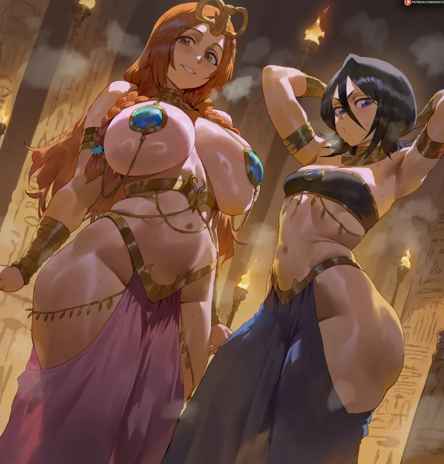 Egyptian Goddess Inoue Orihime and Rukia Kuchiki by Shexyo – Bleach