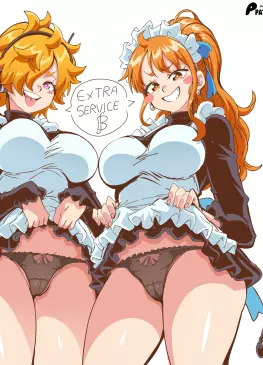 Maid Vegapunk Lilith and Nami Extra Menu by Lewdamone – One Piece