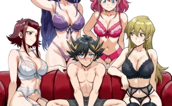 Yusei Fudo X Alexis Rhodes X Akiza Izinski X Lulu Obsidian X Zuzu Boyle Lingerie Party by Xuneai – Yu-Gi-Oh!