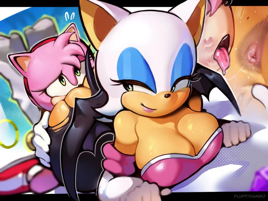 Amy Rosa Eats Rogue The Bat’s Ass by Fluffydango – Sonic
