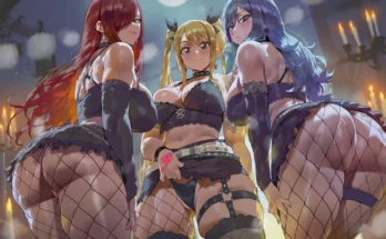 Goth Girl Erza, Lucy and Juvia by Shexyo – Fairy Tail