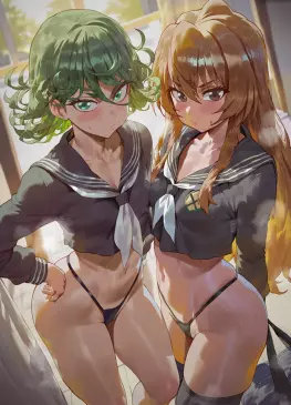 Tatsumaki and Aisaka Taiga by Shexyo – One-Punch Man X Toradora