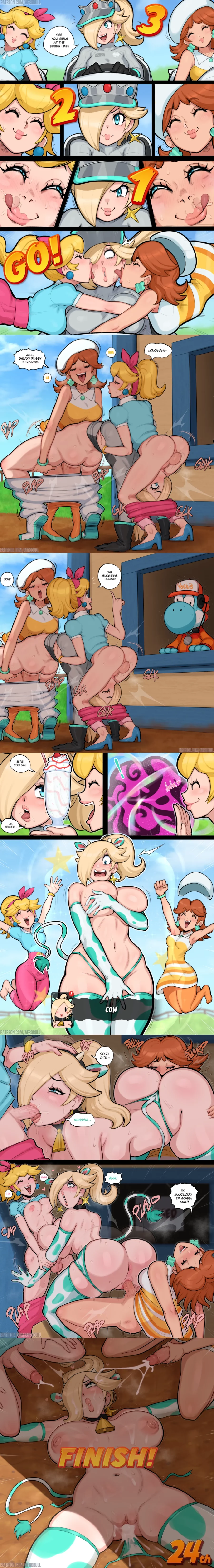 Peach and Daisy Focusing Rosalina by Afrobull – Mario Kart World Hentai 1 Peach and Daisy Focusing Rosalina by Afrobull – Mario Kart World