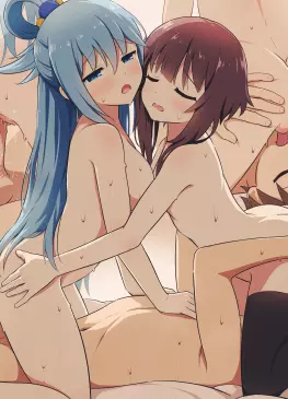 Kazuma With Aqua and Megumin by Asou (Asabu202) – Kono Subarashii Sekai Ni Shukufuku Wo!