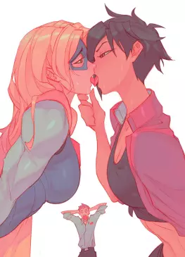 Blonde Blazer X Invisigal Tongue Kiss by Rebigaki Art – Dispatch (Game)
