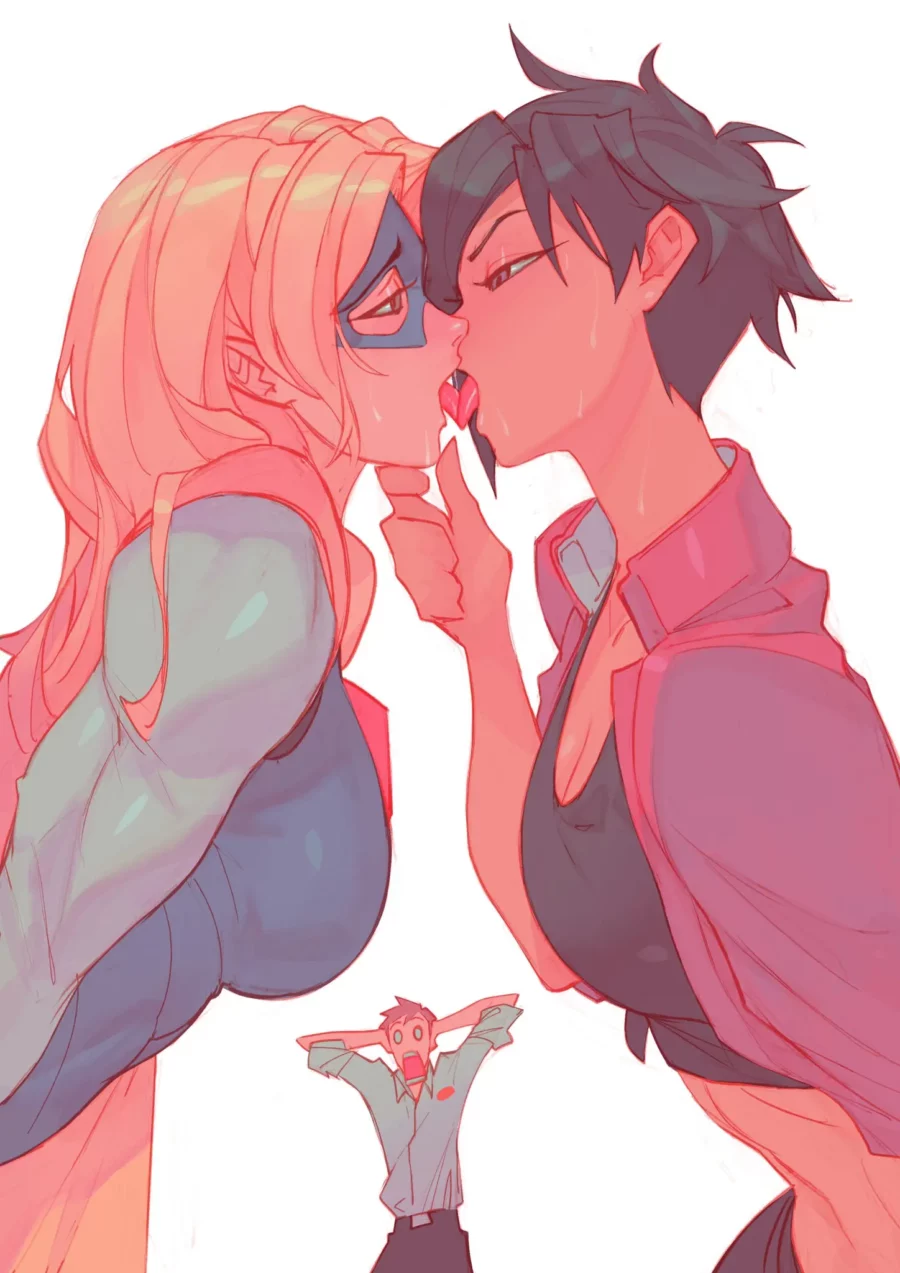 Blonde Blazer X Invisigal Tongue Kiss by Rebigaki Art – Dispatch (Game)