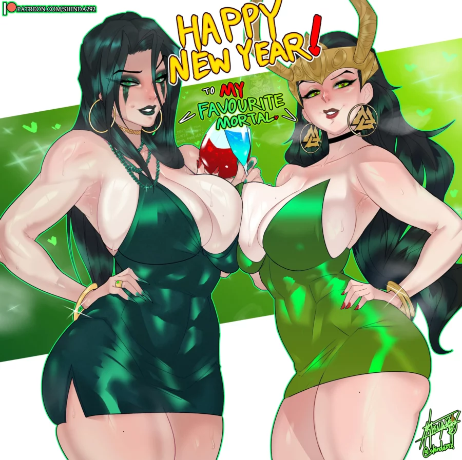 Goddess Hela and Lady Loki, Happy New Year by Shinda292 - Marvel Rivals