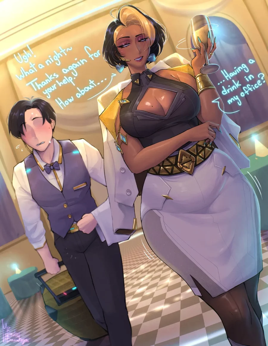 A Drink With Domina by Mrhernandrawings - Overwatch 1