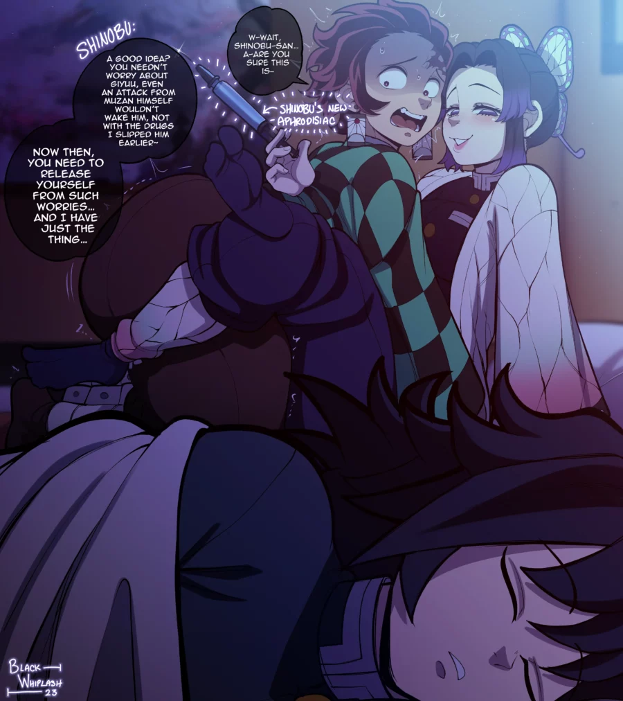 Tanjirou Fuck Shinobu All Night Beside Giyuu by Blackwhiplash - Demon Slayer 1
